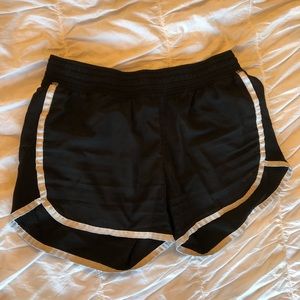 black and white athletic shorts